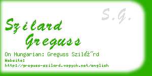 szilard greguss business card